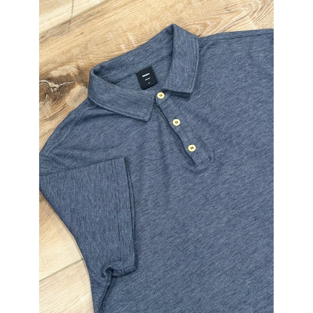 Finisterre Mens Organic Cotton Recycled Blue Short Sleeve Polo Shirt XL